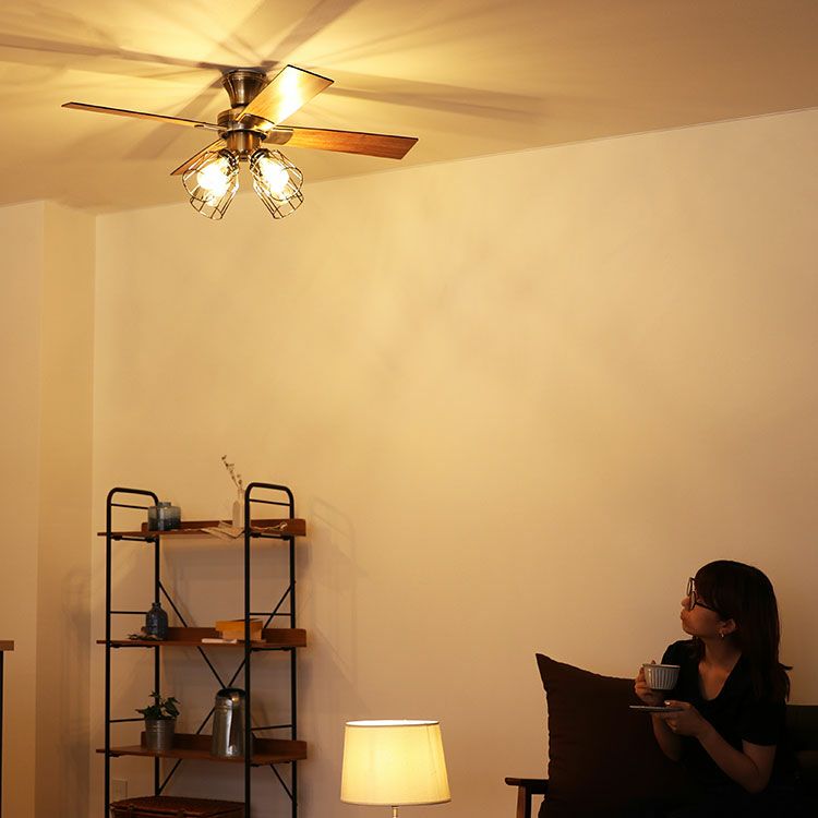 保証5年】JAVALO ELF シーリングファンライト JE-CF003 | LED付きで