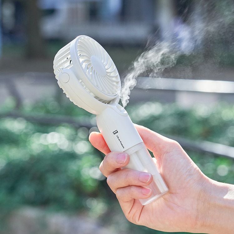 ミストハンディファン｜猛暑を凌ぐミスト冷却！充電式で携帯便利