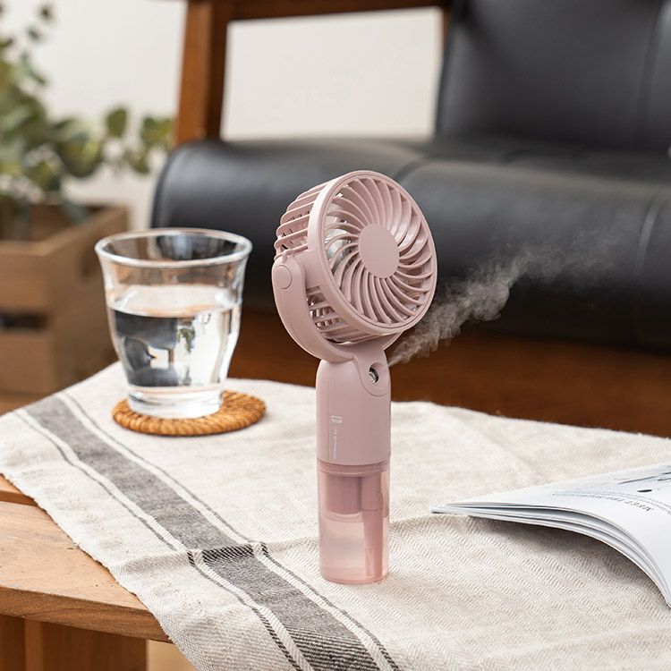 ミストハンディファン｜猛暑を凌ぐミスト冷却！充電式で携帯便利
